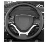 Steering Wheel Cover For Civic For Civic 9 2012 2013 2014 2015 Car Steering Wheel Cover Hand Sewing Braid Leather Car Accessories(Orange Thread)
