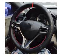 Steering Wheel Cover For Fit For Jazz For City 2009 2010 2011 2012 2013 For Insight 2010-2014 Red-strip Car Steering Wheel Cover