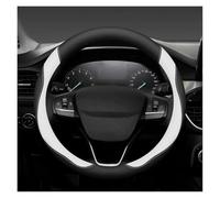 Steering Wheel Cover For Focus Mk2 Mk3 For Mondeo Mk4 Mk5 For Fiesta Mk7 For Ranger For Explorer For Transit For Mustang Steering Wheel Protector(Round black white)