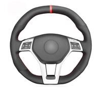 Steering Wheel Cover For For Benz C63 E63 CLS63 SLK55 SL 63 65 For AMG 2012-2015 Car Steering Wheel Cover Steering Wheel Protector,Red line