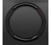 Steering Wheel Cover For Hyundai For Casper Steering Wheel Cover Carbon Fiber Fur Leather Super Thin Fit 4 Season Car Steering Covers(A-Black-Round)