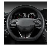 Steering Wheel Cover For Hyundai For Ioniq 5 2016 2017 2018 2019 2020 2021 2022 Car Steering Wheel Cover D Shape PU Leather Auto Interior Steering Wheel Protective Cover(Black)