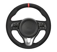 Steering Wheel Cover For Kia For Sportage For Optima 2016-2018 For Niro 2016-2022 Black Suede Leather Braid Car Steering Wheel Cover(Blue Thread)