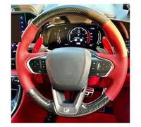 Steering Wheel Cover For Lexus NX 250 NX260 NX350 NX350h NX450h+ 2022-2024 Hand Stitched Red Black Genuine Leather Non-slip Car Steering Wheel Cover(Style 8)