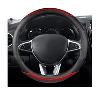 Steering Wheel Cover For Logan 1 2 3 Car Steering Wheel Cover Microfiber Leather + Carbon Fiber Fashion Auto Accessories Car Steering Covers(O shape Red)