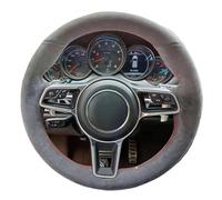 Steering Wheel Cover For Macan For Cayenne 2015-2016 DIY Comfortable Suede Car Steering Wheel Cover(Black Thread)