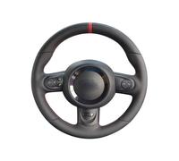 Steering Wheel Cover For Mini For Cooper Car Steering Wheel Cover DIY Hand-stitched Black Artificial Leather Steering Wheel Protector(WHITE)