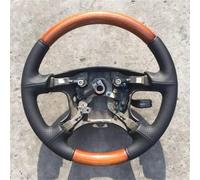 Steering Wheel Cover For Mitsubishi For Pajero 2004 2005 2006 2007 2008 2009 2010 Black Artificial Leather Car Hand-stitched Steering Wheel Cover(Light blue thread)