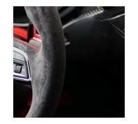 Steering Wheel Cover For Mk7 B8 Hand-Stitched Soft Black Carbon Fiber Black Suede Car Steering Wheel Cover Steering wheel handle cover