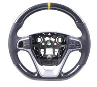 Steering Wheel Cover For Opel For Insignia 2008-2013 For Astra J For Cascada For Mokka 2012-2019 Car Steering Wheel Cover Carbon Fiber Stitched Leather(A Carbon Yellow)
