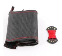 Steering Wheel Cover For Opel For Insignia 2008-2013 For Astra J For Cascada For Mokka 2012-2019 Car Steering Wheel Cover Carbon Fiber Stitched Leather(B Red thread)