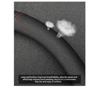 Steering Wheel Cover For Opel Vivaro/Renault Trafic | perforated breathable leatherette,anti-slip tyre tread inner core,reinforced dual seam stitch,wear resistant,37-38cm grip