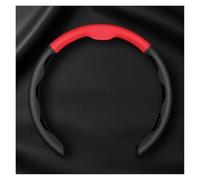 Steering Wheel Cover For Peugeot 208 2008 308 3008 408 4008 508 5008 107 206 301 Genuine Leather Car Steering Wheel Cover Ultra-thin Breathable 38cm Car Steering Covers(Black Red 4pcs)