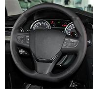 Steering Wheel Cover For Peugeot 408 For Traveller For Citroen C3-XR Hand Stitched Non-slip Leather Car Steering Wheel Cover Car Steering Wheel Protector(Black Line)