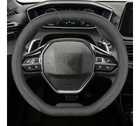 Steering wheel cover for Peugeot Partner Van 2018-2024 2025 2026, steering wheel protector microfiber leather automotive accessories anti-slip breathable skin-touching,Black A