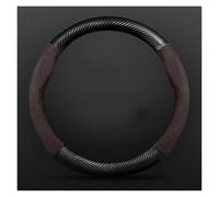 Steering Wheel Cover For Seat For Cupra For Leon Mk3 Mk2 5f For Ibiza 6j 6l For Ateca FR For Formentor Suede Cowhide Leather D Type 38cm Car Steering Wheel Cover(O fiber Brown)