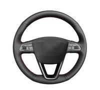 Steering Wheel Cover For Seat For Leon 5F For Mk3 2013-2019 For Ibiza 6J Leather Hand Sewing Durable Car Steering Wheel Cover(Red-Brown-Panel)