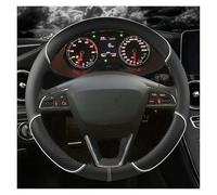 Steering Wheel Cover For Seat For Tarraco For Arona For Ateca For Ibiza For Toledo For Mii For Leon For Arosa For Exeo ST FR Car Steering Wheel Cover Microfiber Leather(Black White)