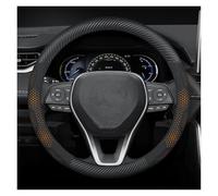 Steering Wheel Cover For Toyota For CHR For RAV4 For Corolla For Highlander For Prius For Yaris For Prius For RAIZE For RUSE For Auris Leather Car Steering Wheel Cover(Orange Carbon Fiber)