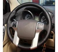 Steering Wheel Cover For Toyota For Land For Cruiser For Prado 2010-2017 Hand-Stitched Non-slip Leather Peach Wood Grain Car Steering Wheel Cover Car Steering Wheel Protector(Style 3)