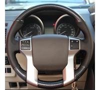 Steering Wheel Cover For Toyota For Land For Cruiser For Prado 2010-2017 Hand-Stitched Non-slip Leather Peach Wood Grain Car Steering Wheel Cover Car Steering Wheel Protector(Style 2)