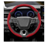 Steering Wheel Cover For Toyota For Yaris For Auris Chr For Corolla Accessory Anti-Slip Buckle Suede accessory(Red 3-piece Set)