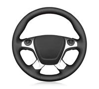 Steering Wheel Cover For Transit For Connect For Tourneo Custom For Grand 2014-2020 Car Steering Wheel Cover Soft Black Leather(WHITE)
