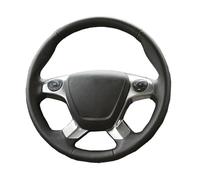 Steering Wheel Cover For Transit For Connect For Tourneo Custom For Grand 2014-2020 Microfiber Leather Car Steering Wheel Cover Steering Wheel Protector(A-Black)