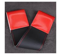 Steering Wheel Cover For Universal 38cm Wheels For Luxury Fashionable Durable Black Brown Carbon Fiber Hand Stitched Car Steering Wheel Cover(Red)