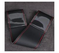 Steering Wheel Cover For Universal 38cm Wheels For Luxury Fashionable Durable Black Brown Carbon Fiber Hand Stitched Car Steering Wheel Cover(Black Red Thread)
