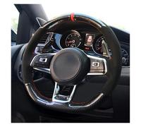 Steering Wheel Cover For VW For Golf 7 Mk7 For Passat B8 Hand Stitched Soft Black Carbon Fiber Black Suede Car Steering Wheel Cover(B)