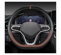 Steering Wheel Cover For VW For Teramont For Atlas For T-Roc For T-cross 2017-2021 D Shape Car Steering Wheel Cover Wheel Sleeve Protector(Coffee)