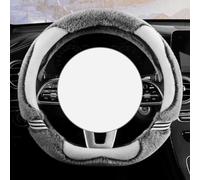 Steering Wheel Cover for Winter Plush Short Pile Anti-Slip Grip, Cute Cartoon Design Custom Fit for BYD Tang Song Yuan Qin Su Rui E2 E3 Models,D-type-White