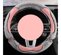 Steering Wheel Cover for Winter Plush Short Pile Anti-Slip Grip, Cute Cartoon Design Custom Fit for Dodge Neon SRT-4 SRT-8 SXT R/T F150 Models,O-type-Pink