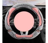 Steering Wheel Cover for Winter Plush Short Pile Anti-Slip Grip, Cute Cartoon Design Custom Fit for Opel Insignia B Grand Meriva A Meriva B Models,D-type-Pink