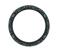 Steering Wheel Cover,Gingko Biloba Universal 15 Inch Non-Slip Thick Elastic Auto Steering Wheel Protector, Car Accessories for Men Women Suitable for Most Car