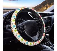 Steering Wheel Cover Halloween Colorful Cute Ghost Steering Wheel Protective Cover Universal Protector Stretch For Truck Suv Fit Most Cars 38Cm