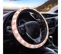 Steering Wheel Cover Halloween Cute Ghost Flower Pink Steering Wheel Protective Cover Universal Car Accessories Breathable For Auto Vehicle Fit Most Cars 38Cm