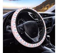 Steering Wheel Cover Halloween Cute Pink Ghost Steering Wheel Protective Cover Stretch Protector Comfortable & Durable For Fit Most Cars Auto Suv 38Cm