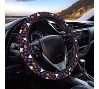 Steering Wheel Cover Halloween Ghost Pumpkin Witch Hat Steering Wheel Protective Cover Universal Protector Comfortable & Durable For Fit Most Cars Auto Suv 38Cm