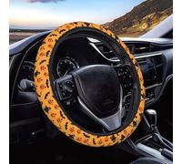 Steering Wheel Cover Halloween Pumpkin Bat Ghost Oranges Steering Wheel Protective Cover Breathable Protector Universal For Auto Suv Vehicle 38Cm