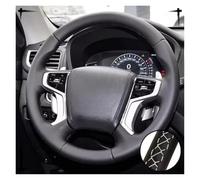 Steering Wheel Cover Hand Stitched Black Microfiber Leather Perforated Steering Wheel Cover For Mitsubishi For Pajero For Sport III For Montero 2015-2022(Red Thread1)