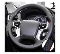Steering Wheel Cover Hand Stitched Black Microfiber Leather Perforated Steering Wheel Cover For Mitsubishi For Pajero For Sport III For Montero 2015-2022(3 Colors thread)
