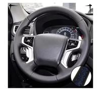 Steering Wheel Cover Hand Stitched Black Microfiber Leather Perforated Steering Wheel Cover For Mitsubishi For Pajero For Sport III For Montero 2015-2022(Blue Thread)
