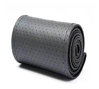 Steering Wheel Cover Hand-Stitched Steering Wheel Cover 36-40cm DIY Leather Braid on the With Needles Thread Car-Styling Steering Covers(Gray 38cm 2)