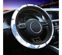 Steering Wheel Cover Japanese Blue Ink Architecture Universal Protector Durable Protective Cover Anti-Slip Steering Wheel Protector For Truck Suv Most Cars 38CM