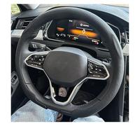 Steering Wheel Cover Leather D Cut Auto Steering Wheel Cover Breathable Non-Slip D Shape Sport Car Protector Accessories(Black)