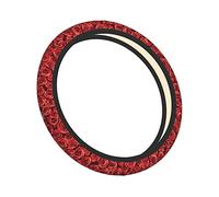 Steering Wheel Cover,Noble and Beautiful Red Rose Steering Wheel Cover,15in Non-Slip Car Wheel Cover Protector Breathable Fit for Most Cars