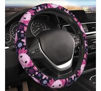 Steering Wheel Cover, Pink Cute Axolotl Print Car Steering Wheel Cover Women Men, Car Accessories for Cars SUV Trucks, Elastic Anti Slip Odorless, Universal 15 inch