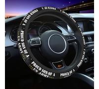 Steering Wheel Cover Proud Son Of A Afghanistan Veteran Protector Comfortable & Durable Steering Wheel Protective Cover Stretch For Auto Vehicle Fit Most Cars 38Cm
